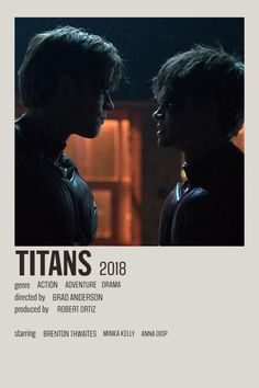 the movie poster for titans is shown with two men facing each other and one man looking at another