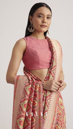 Dusty pink khaddi georgette with floral woven motifs brings femininity and grace perfect for adding a soft chic touch to your wardrobe. Bring It On