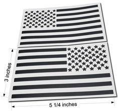 an american flag sticker is shown with measurements