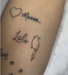 a bird with the word i love you written in cursive writing on it