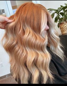 Copper Blonde Hair Money Piece, Copper Blonde Color Melt, Red Hair With Blonde Face Framing, Ginger Hair With Red Highlights, Blonde With Copper Peekaboo, Ginger Balayage Blonde, Ginger Hair Blonde Money Piece, Ginger Hair Color With Blonde Highlights, Copper Hair Blonde Money Piece