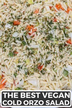 the best vegan cold orzo salad recipe