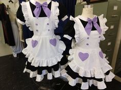 Purple Maid Outfit, Japanese Maid Cafe, Maid Aesthetic, Maid Clothes, Cafe French, Skirt Ruffles, Maid Cafe, French Maid, Maid Outfit