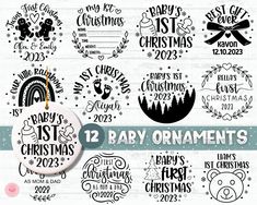 12 baby christmas ornaments and svt files