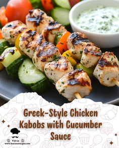 grilled chicken kabobs with cucumber sauce