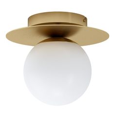 a light fixture with a white ball on it