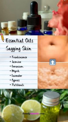 What are the best essential oils for sagging skin? If you have sagging skin on your belly, arms or face, these are the best essential oils for skin tightening Essential Oil Recipes For Skin, Belly Skin Tightening, Best Essential Oils For Skin, Skin Tightening Essential Oil, Natural Beauty Hacks, Essential Oil Spray Recipes, For Skin Tightening, Doterra Essential Oils Recipes, Essential Oils Guide