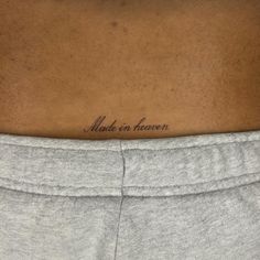 Latin Verse Tattoo, Small Drawing Tattoo, Sweet Nothings Tattoo, Subtle Tattoos For Women Inspiration, Tattoo Ideas Female Delicate, Cas Tatoos, Classy Lower Back Tattoos, Ribcage Tattoo Placement, Cursive Words Tattoos