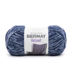 bernat velvet yarn ball in blue