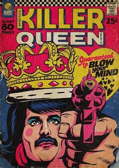 Freddie Mercury, Comic Book, Comic Book Cover, Queen, Book Cover, Free Shipping, Canvas, Art