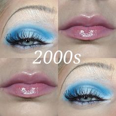 Y2k Fashion Early 2000s Makeup, Trashy Makeup 2000s, Early 00s Makeup, 00’s Makeup, 2000s Frosty Makeup, Early 200s Makeup, 00s Makeup Looks, Mc Bling Makeup, 2000s Trashy Y2k Makeup