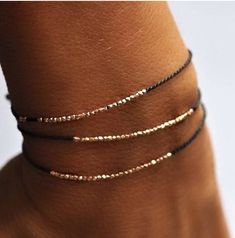 Wrap Armband, Silk Bracelet, Body Chains, Rose Gold Beads, Gold Armband, Bracelet Friendship, Gold Silk, Jewelry Lookbook, Diy Schmuck