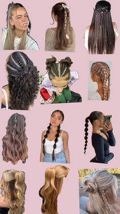 Hawian Theme Hairstyles, Hair With Little Braids, Hairstyles That Look Good With Glasses, Plait Crown, Curly Plaits, Cute Hair Braids, Easy Braids For Long Hair, Different Types Of Braids, Cute Volleyball Hairstyles