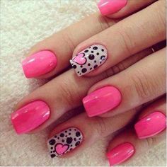 24 Trendy Nail Art Ideas Pink Nail Art Designs, Feather Nails, Unghie Nail Art, Heart Nail Designs, Valentine Nail Art, Heart Nail, Cute Nail Art Designs, Nail Art Designs Summer, Pink Nail Art