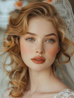 Bridal Makeup For Red Heads, Romantic Makeup Looks Blue Eyes, Wedding Makeup Red Hair Blue Eyes, Bridal Makeup Strawberry Blonde, Female Makeup Looks, Woodland Wedding Makeup, Natural Blonde Makeup, Redhead Makeup Wedding, Strawberry Blonde Makeup Looks