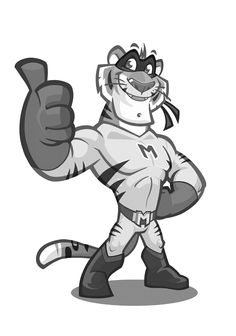 a cartoon cat with a baseball glove giving the thumbs up sign while standing in front of a white background