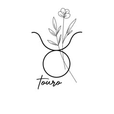 a flower in a vase with the word touro written below it