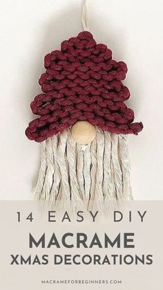 Quick and Easy DIY Christmas Ornaments You Can Make Today Macrame Christmas Decorations, Macrame Xmas, Diy Macrame Christmas, Cute Christmas Ornaments, Macrame Christmas, Macrame Patterns Tutorials, Diy Macrame