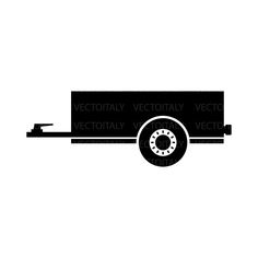 a black and white silhouette of a trailer with the word victoria on it's side