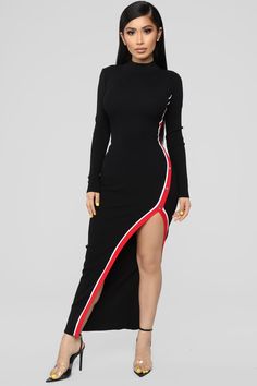 No In Between Dress - Black/Red Short Dresses Tight, 80 Fashion, Classy Outfits For Women, Fitted Maxi Dress, Thrifted Outfits, Bandage Dress Bodycon, Rust Dress, Fashion Nova Dress, Ribbed Dresses