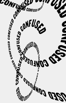 the word confusion is made up of words in black and white on a light gray background