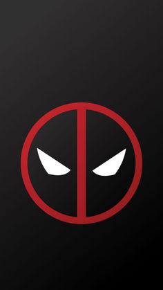 the deadpool logo is shown in red and black, with eyes drawn on it