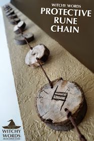 the cover of witch words'protective rune chain, which is made from wood