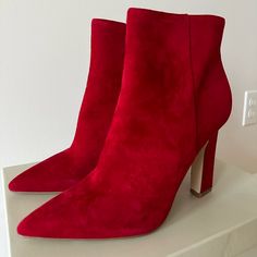 New Marc Fisher Red Suede Booties Red Suede Boots, Red Booties, Marc Fisher, Red Suede, Suede Booties, Bootie Boots, Ankle Boots, Women Shoes, Boots