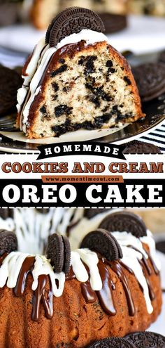 cookies and cream oreo cake on a plate