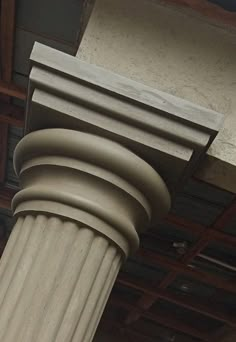 a close up view of the top of a column