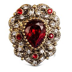 PRICES MAY VARY. 💎Material💎14K yellow gold plated,red ruby,5A cubic zirconias,hypoallergenic and lead/nickel free.No Fadding,No Rusting,Strong Wear Resistance,Scratch Resistant,Sweatproof,Harmless to the skin.strictly quality inspection.standard US ring size. 💎Unique Design💎Love heart shape ring,with 1 waterdrop red ruby stone and multi cubic zirconias,retro,big enough,eye-catching design that will make a statement wherever you go. 💎Perfect Gift💎Comes with jewelry box,Delicate and surprise Ruby Stone Ring, Dome Ring, Large Heart, Heart Shaped Rings, Ruby Stone, Crystal Ring, Domed Ring, Ruby Diamond, Red Ruby