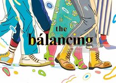 an image of people walking together with the words'the balancing'in front of them