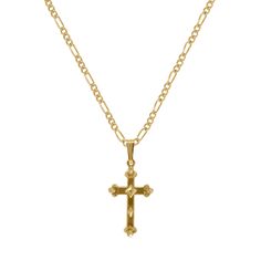 Elegant Cross Necklace With Chain, Elegant Necklace With Large Cross Pendant, Elegant Cross Pendant Necklace With Large Pendant, Spiritual Figaro Chain Pendant Necklace, Spiritual Pendant Necklace With Figaro Chain, Pretty Piercings, Ornate Cross, Cartilage Earrings Stud, Gold Chains For Men