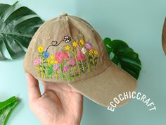 Hand Embroidered Hat, Bee Embroidered Hat, Star Floral Denim Cap, Vintage Hat For Woman, Embroidered Baseball Cap, Embroidered Baseball Cap, Hat For Women, Women Summer Hat, Gift for Her, Gift for Mom, Birthday Gift. We can custom design as your request and make other flowers and. If you have any requirement, please leave us a note in the order or message us. Thank you! ✨Product name: Hand Embroidered Flowers Hat ✓ Design: Hand embroidered with wild flowers, peony, daisy, hibiscus,.. ✓ Cap size Embroidered Sun Hat, Denim Cap, Summer Hats For Women, Hand Embroidered Flowers, Embroidered Hat, Hat Design, Embroidered Baseball, Embroidered Baseball Caps, Floral Denim