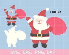 santa claus cut file for svg, eps, png, dxf