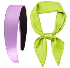 PRICES MAY VARY. Package: Includes 1 purple headband and 1 green square scarf. Material: Smooth Polyester, silk feel fabric; solid stripe neck scarf combines softness, lightweight with breathability; keeps your neck warm in chilly mornings Size: 23.6"×23.6"; the length of silky pure color neckerchief can easily help you create various fashion styles and make you look unique and memorable in spring, summer, fall, winter Versatile Use: the green scarf can be applied in many ways, you can wear it a Purple Headband, Hippie Party, Purple Headbands, Women Cosplay, Adult Halloween Party, Green Square, Scarf Material, Green Scarf, Scarf Headband