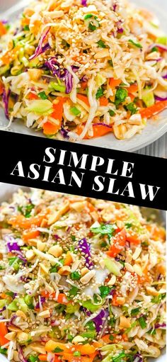 Japanese Slaw Recipe, Asian Slaw Salad, Slaw Salad, Asian Appetizers