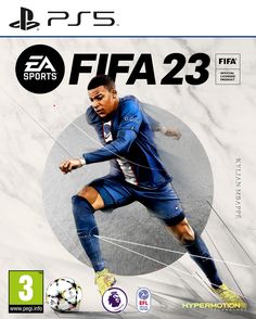 the cover art for ea sports's new video game, football 23 is shown