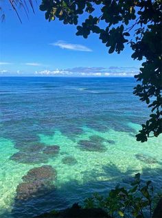 the water is crystal clear and blue