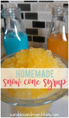 homemade snow cone syrup in a glass bowl