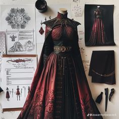 Medieval Themed Wedding Dress, Valyrian Dresses, Villainess Dress, Queen Outfits Royal Medieval, Queen Outfits Royal, Targaryen Dress, Elvish Dress