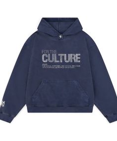 For The Culture Crystal Hoodie Navy Crafts, Crystal Hoodie, Urban Jacket, White Tracksuit, For The Culture, Navy Blue Hoodie, Nike Pro Shorts, Navy Hoodie, Crystal Blue