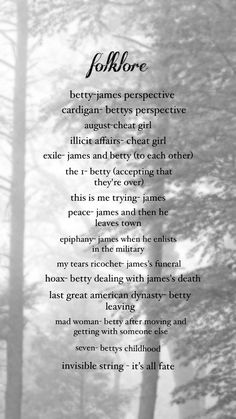 a poem written in black and white with trees