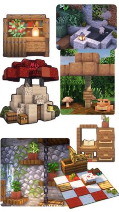 several different types of furniture and decor in minecraft