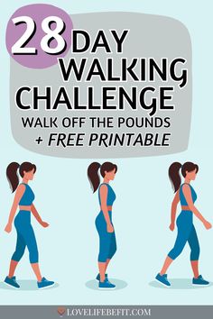 28 Day Walking Challenge 28 Day Walking Challenge, Loose Weight Walking, Walking Exercise Plan, Walking With Weights, Walking Motivation, Walking Workouts, Health Benefits Of Walking, Walking Challenge, Walking Plan