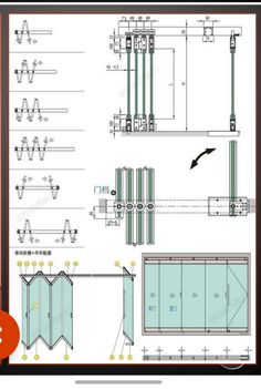 an architectural drawing shows the details of different types of windows