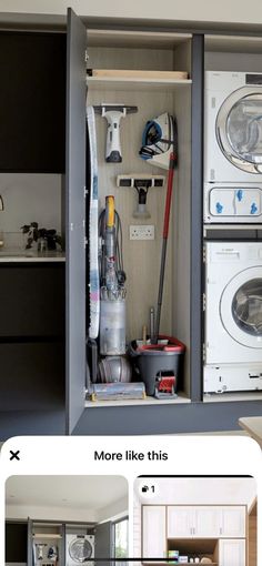 the inside of a laundry room is shown with instructions for how to install and use it