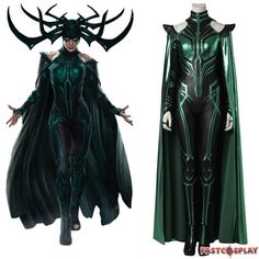 Thor Ragnarok Hela Cosplay Costume Deluxe Fancy Dress Hela Costume, Renfest Costume, Hela Cosplay, Thor Ragnarok Hela, Jumpsuit And Boots, Adult Women Halloween Costumes, Cape For Women, Popular Costumes, Marvel Costumes