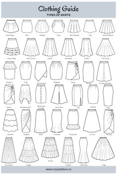 the sewing guide for skirts and skirts