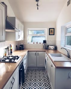 the kitchen is clean and ready for us to use in its new owner's home